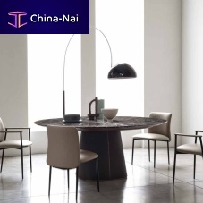 Contemporary table Art 180marbleleather baseround