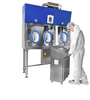 Laboratory isolator leak tester for glovespressuretrolley-mounted