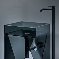 Floor-standing washbasin DICROICOglasswithout holewithout overflow