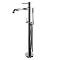 Shower mixer tap LIGfor bathtubfloor-mountedchromed metal
