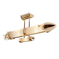 Original design ceiling light ZEPPELIN GOLDtubularglasspolished brass