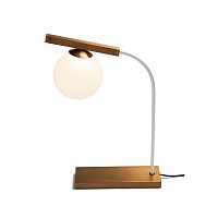 Table lamp GLOBElacquered metalbrushed metalglass