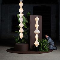 Contemporary light column OPHORIQUEsteelfabricfluorescent