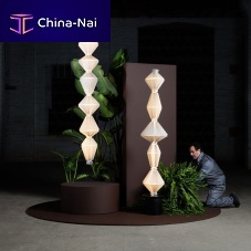 Contemporary light column OPHORIQUEsteelfabricfluorescent