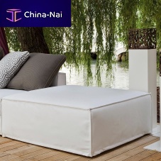 Design pouf CAYfabricwoodenround