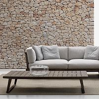 Contemporary coffee table Gioteaksolid woodsolid wood base