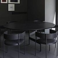 Contemporary table NOTESwoodenglassmarble