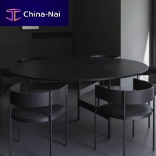 Contemporary table NOTESwoodenglassmarble