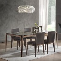 Contemporary dining table CUTwalnutashmarble