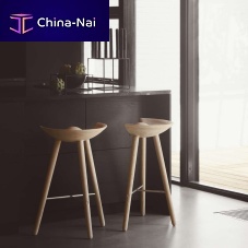 Scandinavian design bar stool ML42oakbeechsteel base