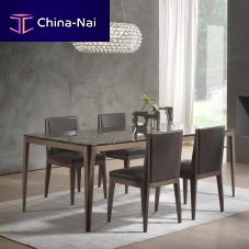 Contemporary dining table CUTwalnutashmarble
