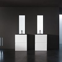 Free-standing washbasin cabinet B2wood veneercontemporarywithout door