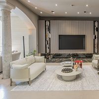 Contemporary sofa Syren TSfabricleatherbeige