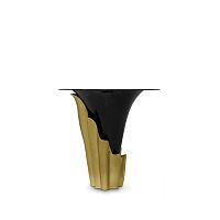 Original design high bar table YASMINEtempered glassbrass baselacquered wood base