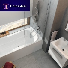 Fixed bath screen Steltonleft handreversibletempered glass