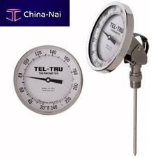 Bimetallic thermometer AA575R, AA475R analogadjustable dialinsertion