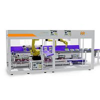 Robotic case packer FLEXverticalfully-automaticflexible packaging