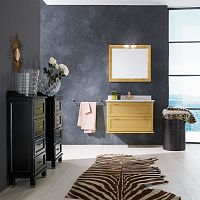 Wall-hung washbasin cabinet DALsolid woodlacquered woodquartz