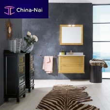 Wall-hung washbasin cabinet DALsolid woodlacquered woodquartz