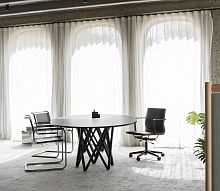 Contemporary dining table SB55HPLrectangularround