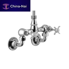 Double-handle shower mixer tap 26 110 581wall-mountedchromed metalbathroom