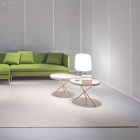 Contemporary side table FLIPlacquered woodwood veneerround