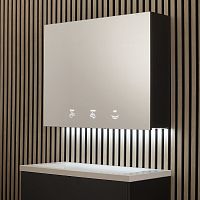 Bathroom mirror cabinet with 3 elements BTM02 with built-in lightingwith soap dispenserwith electronic tap