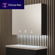 Bathroom mirror cabinet with 3 elements BTM02 with built-in lightingwith soap dispenserwith electronic tap