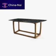 Contemporary table BUNGALOW marbleteak baserectangular