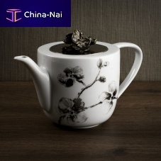 Porcelain teapot BLACK ORCHIDstainless steelfor domestic use