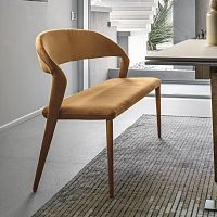Contemporary bench DENVER fabricwith backrestwithout armrests