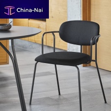 Contemporary dining chair FRAMEindoorfabricmetal base