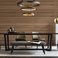 Contemporary upholstered bench JANEfabricleatherpainted metal base