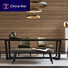 Contemporary upholstered bench JANEfabricleatherpainted metal base