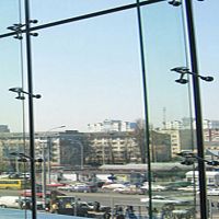 Double-glazed glass panel SPIDERtransparentfor facade