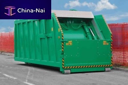 Stationary waste compactor top-loading
