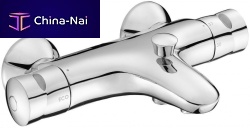 Double-handle shower mixer tap STOMB+: E71071wall-mountedthermostaticchromed metal