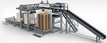 Layer palletizer bulkhandlingfor the recycling industry