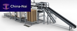 Layer palletizer bulkhandlingfor the recycling industry