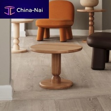 Contemporary side table TURNoakashwooden base