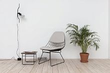 Contemporary side table WIRE walnutpainted metalsquare