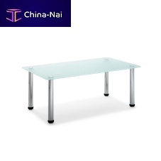Contemporary coffee table YOTAfrosted glasssteelrectangular