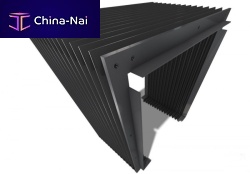 Rectangular protective bellows coated fabricaccordion protectionfor machines