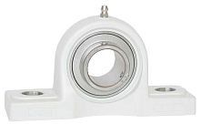 Self-aligning bearing unit spherical rollerthermoplastic