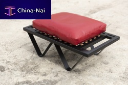 Contemporary bench Extra Petite Vaguemahoganyleatherlacquered steel