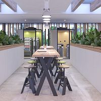 Contemporary high bar table S.ANDREAwoodenmelaminealuminum base