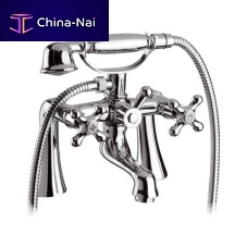 Double-handle bathtub mixer tap 02LIUKcountertopchrome-plated brassbathroom