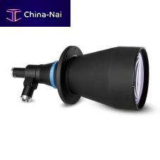 Telecentric objective lens for industrial use