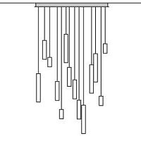 Contemporary chandelier MODULARITYmetalrectangular1 tier