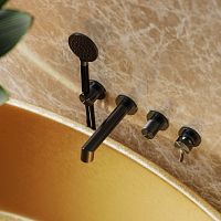Double-handle bathtub mixer tap FLAMINGO W4MBP.Fbuilt-instainless steelindoor